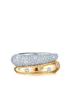 KWIAT кольцо Cobblestone из белого и желтого золота с бриллиантами