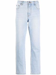 12 STOREEZ джинсы бойфренды с эффектом потертости