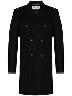 Saint Laurent двубортное пальто