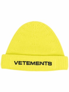 VETEMENTS шапка бини с вышитым логотипом