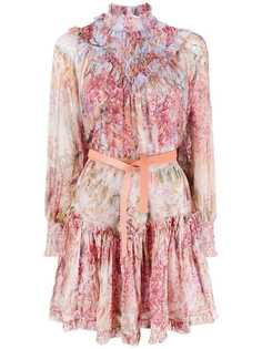 ZIMMERMANN платье мини Botanica со сборками