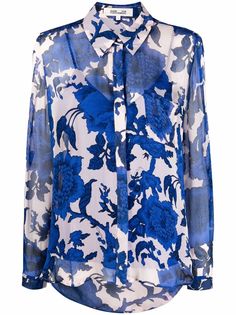 DVF Diane von Furstenberg рубашка с цветочным принтом
