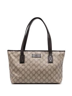 Gucci Pre-Owned сумка-тоут с узором GG и нашивкой-логотипом