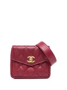 Chanel Pre-Owned стеганая поясная сумка с логотипом CC