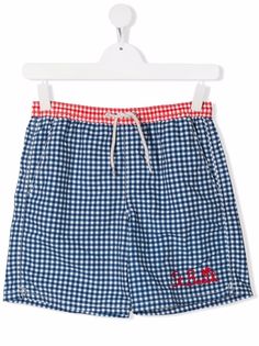 Mc2 Saint Barth Kids плавки-шорты Jean в клетку гингем
