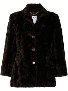Céline Pre-Owned однобортная шуба pre-owned из искусственного меха