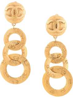 Chanel Pre-Owned серьги-клипсы с логотипом CC