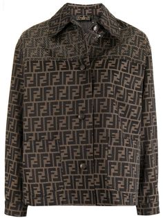 Fendi Pre-Owned куртка-рубашка с монограммой