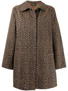 Fendi Pre-Owned пальто на пуговицах с леопардовым принтом