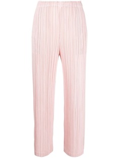 Pleats Please Issey Miyake укороченные плиссированные брюки с драпировкой