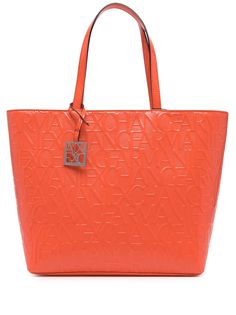 Armani Exchange сумка-тоут с тисненым логотипом