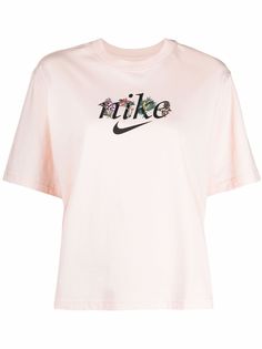 Nike футболка с цветочной вышивкой
