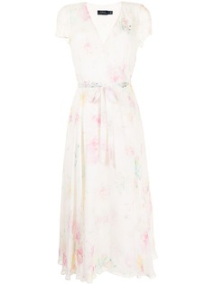 Polo Ralph Lauren платье миди с запахом и цветочным принтом