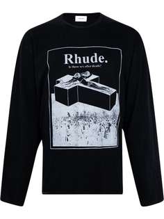 Rhude футболка с длинными рукавами и графичным принтом