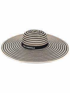 Karl Lagerfeld шляпа-федора Karl Essential в полоску