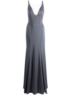 Marchesa Notte Bridesmaids платье Crema с глубоким V-образным вырезом