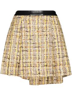 Natasha Zinko твидовая мини-юбка со складками