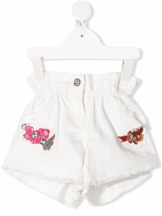TWINSET Kids расклешенные шорты с пайетками