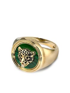 Yvonne Léon кольцо Leopard из желтого золота с бриллиантом