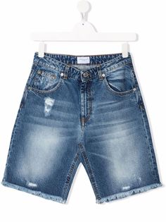 FAMILY FIRST KIDS джинсовые шорты с эффектом потертости