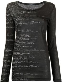 Yohji Yamamoto футболка с принтом и длинными рукавами