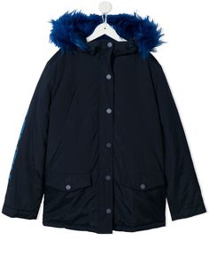 Kenzo Kids парка с искусственным мехом и логотипом