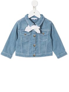 Chloé Kids джинсовая куртка с эффектом потертости