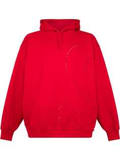 Supreme худи с перфорированным логотипом