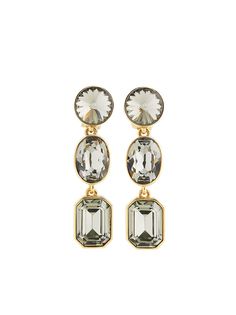 Oscar de la Renta серьги-подвески с кристаллами
