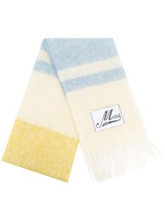 Marni полосатый шарф с нашивкой-логотипом
