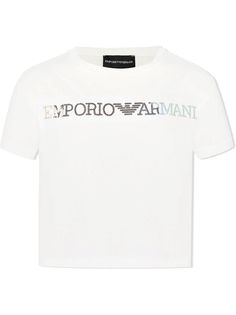 Emporio Armani Kids футболка с логотипом из пайеток