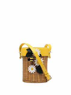 Kate Spade соломенная сумка-ведро с цветочной аппликацией
