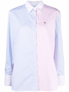 Maison Kitsuné полосатая рубашка с аппликацией Fox