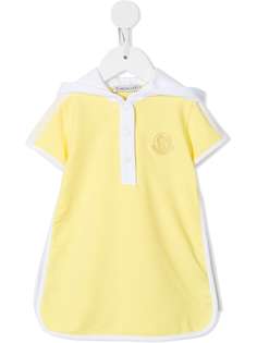 Moncler Enfant двухцветное платье с капюшоном
