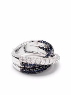 SHAY кольцо из белого золота с бриллиантом и сапфиром