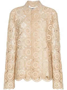 BODE рубашка в технике кроше с длинными рукавами