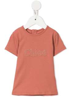 Chloé Kids футболка с кристаллами