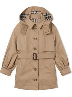 Burberry Kids тренч со съемным капюшоном