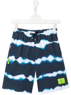 MSGM Kids шорты в абстрактную полоску