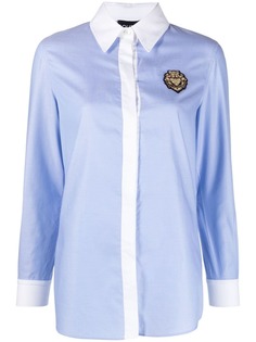 Boutique Moschino рубашка оксфорд с нашивкой-логотипом