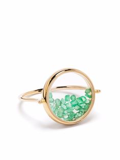 Aurelie Bidermann кольцо Chivor из желтого золота с изумрудами