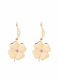 Aurelie Bidermann серьги Clover из желтого золота с сапфирами