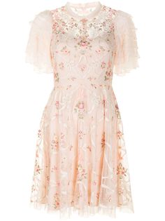 Needle & Thread платье с цветочной вышивкой и оборками