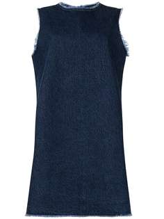 Raf Simons джинсовое платье-трапеция с бахромой