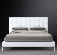 Кровать italia panel box-tufted (idealbeds) белый 192x100x215 см.
