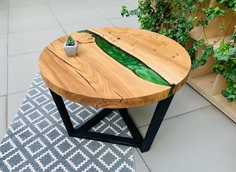 Журнальный стол (woodzpro) зеленый 60.0x45.0 см.