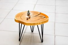 Журнальный стол (woodzpro) оранжевый 50.0x45.0 см.