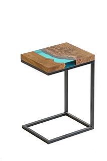 Журнальный стол (woodzpro) бирюзовый 40.0x70.0x50.0 см.