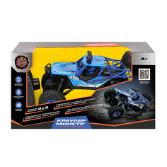 Радиоуправляемая игрушка Пламенный мотор Краулер Монстр, 4WD, аккум (синий)