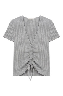 Серый трикотажный топ с кулиской Maje